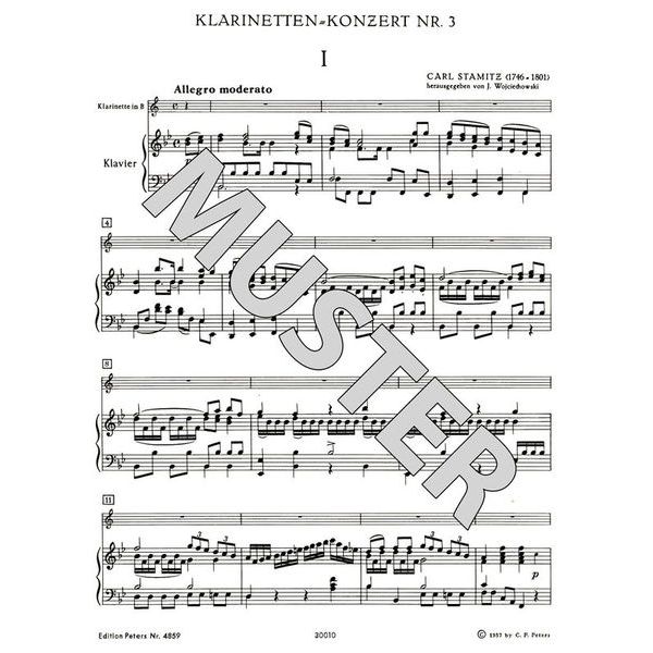 Edition Peters Stamitz Konzert Nr. 3 B-Dur Cl
