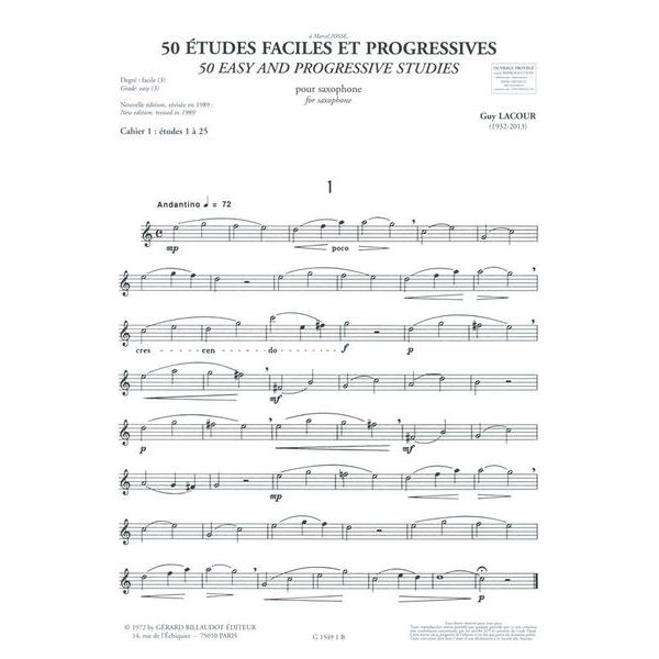 Editions Billaudot 50 Etudes Faciles 1 Saxophon