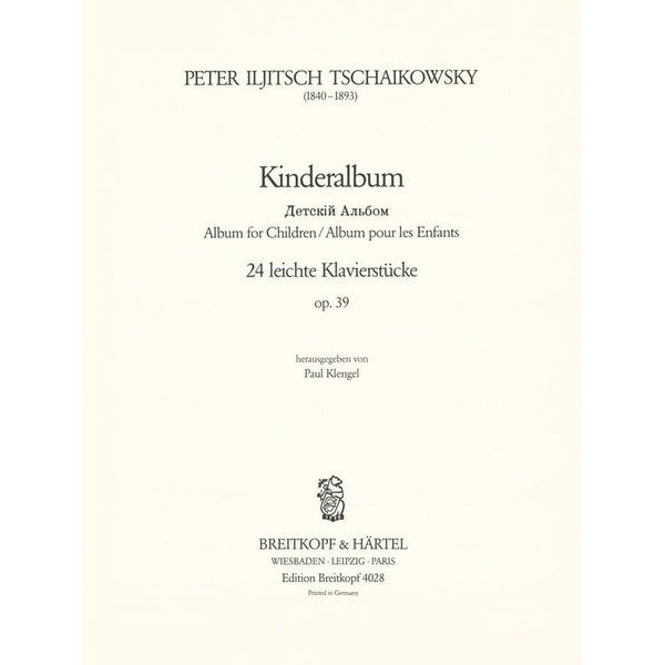 Breitkopf & Härtel Tschaikowsky Kinderalbum
