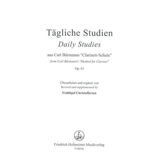 Friedrich Hofmeister Verlag Bärmann Tägliche Studien