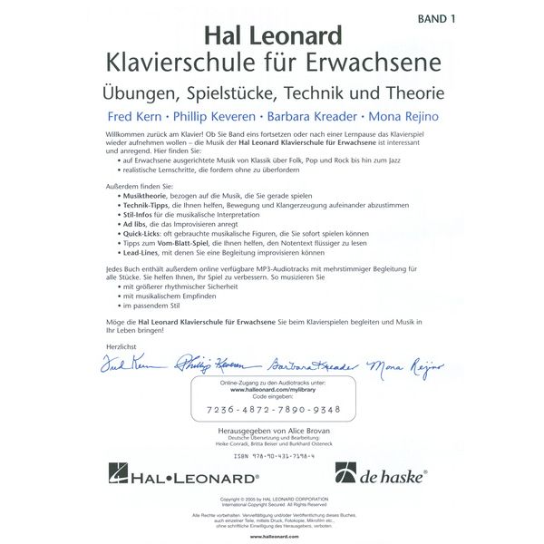 De Haske Klavierschule für Erwachsene 1