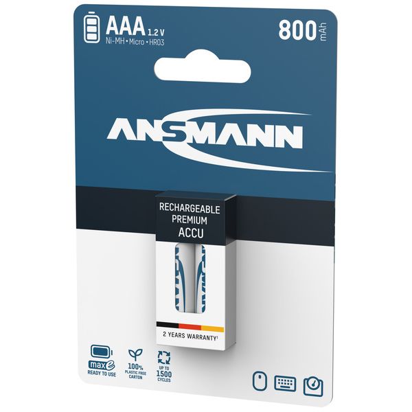 Ansmann maxE AAA-Size recharge. 800mAh