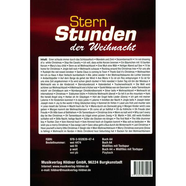Musikverlag Hildner Sternstunden der Weihnacht