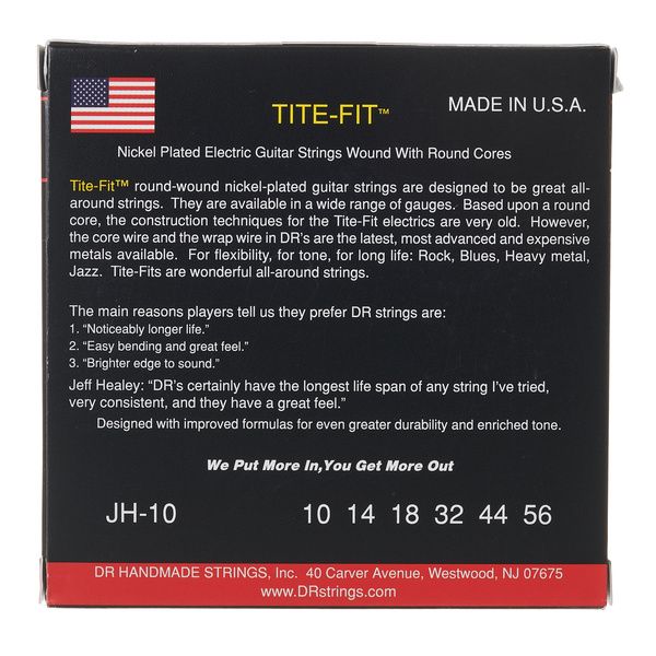 DR Strings Tite-Fit JH-10 Jeff Healey