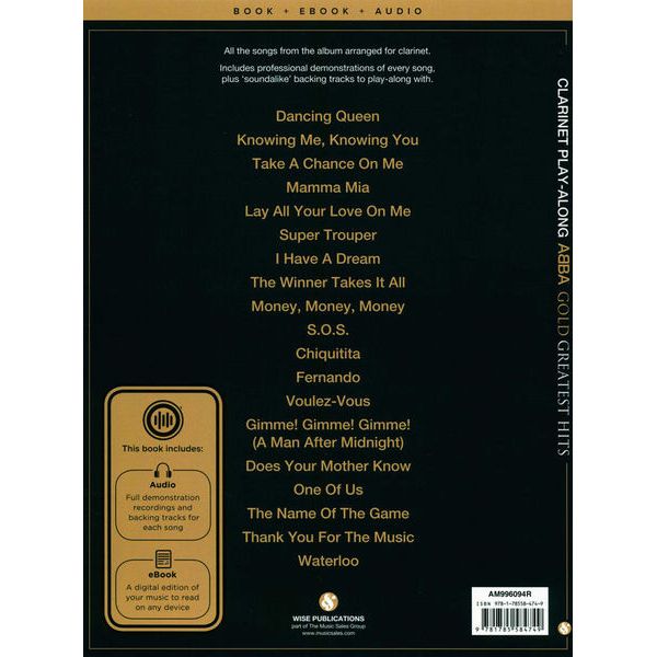 Wise Publications Abba Gold for Clarinet