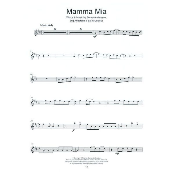 Wise Publications Abba Gold for Clarinet