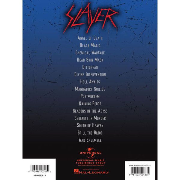 Hal Leonard Slayer Guitar Collection