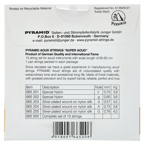 Pyramid Super Aoud Strings 10 Strings