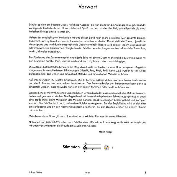 Horst Rapp Verlag Horn Lernen mit Spaß 1 – Thomann United States