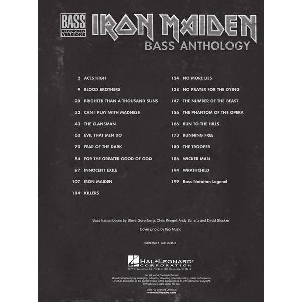 Hal Leonard Iron Maiden Bass Anthology