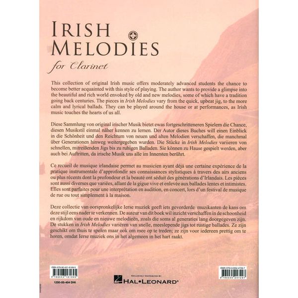 De Haske Irish Melodies For Clarinet