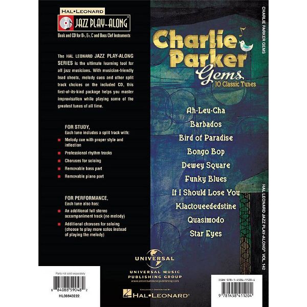 Hal Leonard Jazz Play-Along Charlie Parker