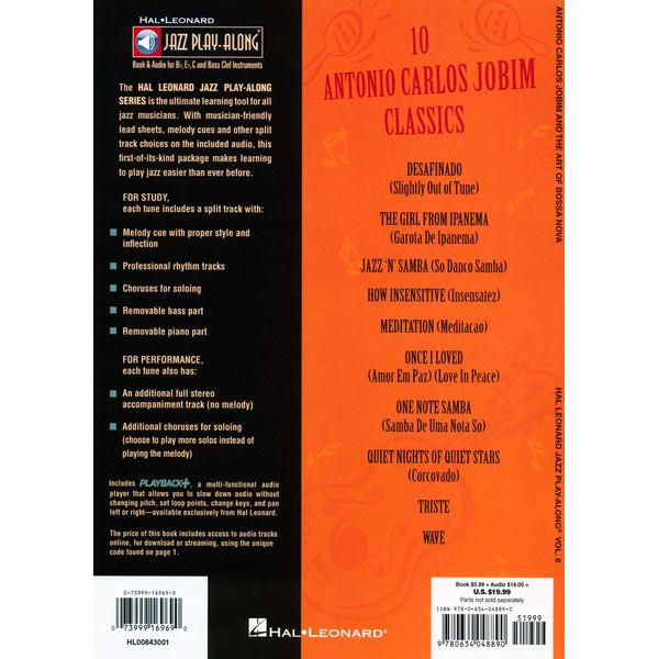 Hal Leonard Jazz Play-Along Jobim