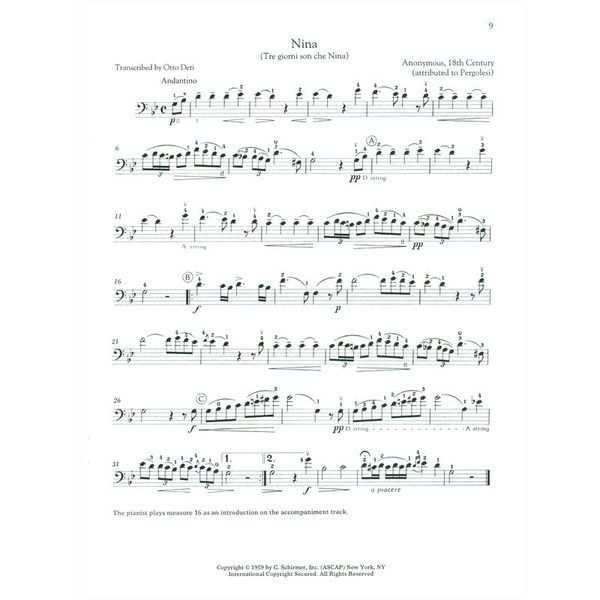 G. Schirmer Cello Collection Intermediate