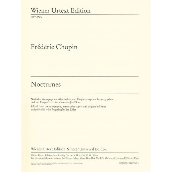 Wiener Urtext Edition Chopin Nocturnes