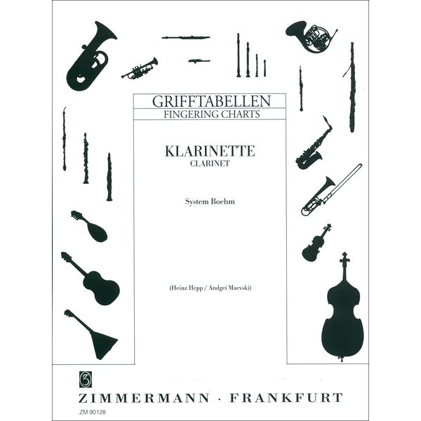 Zimmermann Verlag Grifftabelle Klarinette Boehm