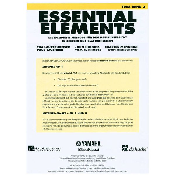 De Haske Essential Elements Tuba 2