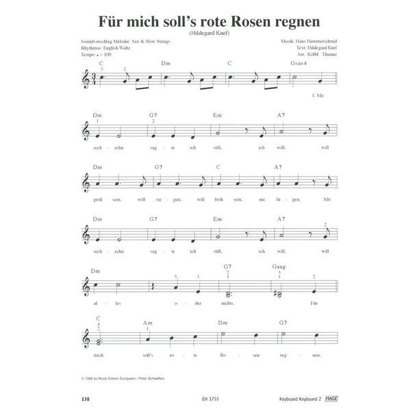 Hage Musikverlag Keyboard Keyboard 2