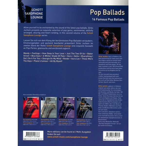 Schott Pop Ballads Alto Sax