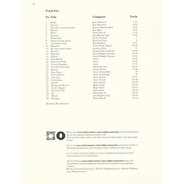 Schott Baroque Recorder Anthology 1