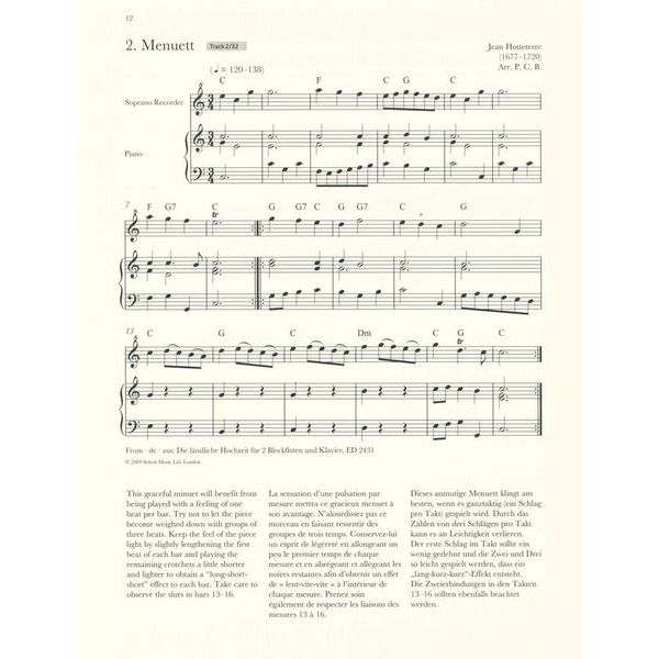 Schott Baroque Recorder Anthology 1