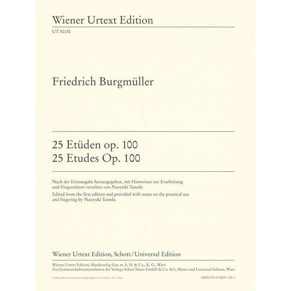 Wiener Urtext Edition Burgmüller 25 Etüden op. 100