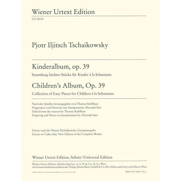 Wiener Urtext Edition Tschaikowsky Kinderalbum