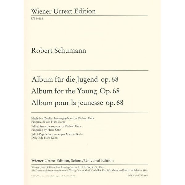 Wiener Urtext Edition Schumann Album für Jugend