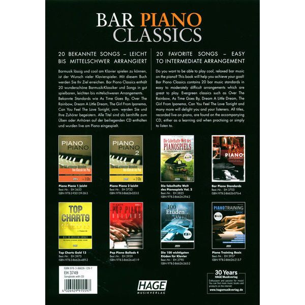 Hage Musikverlag Bar Piano Classics