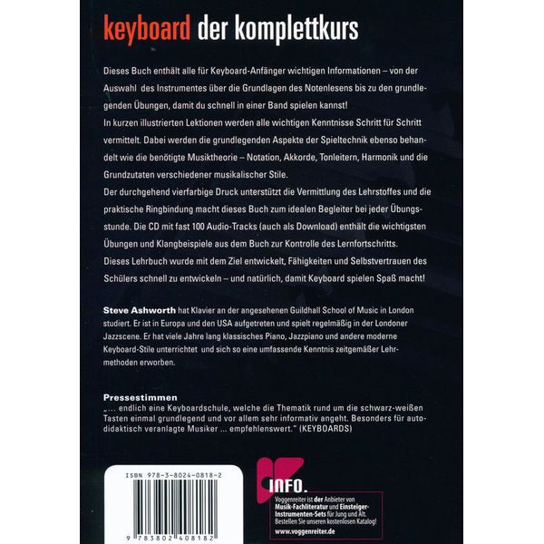 Voggenreiter Keyboard Der Komplettkurs