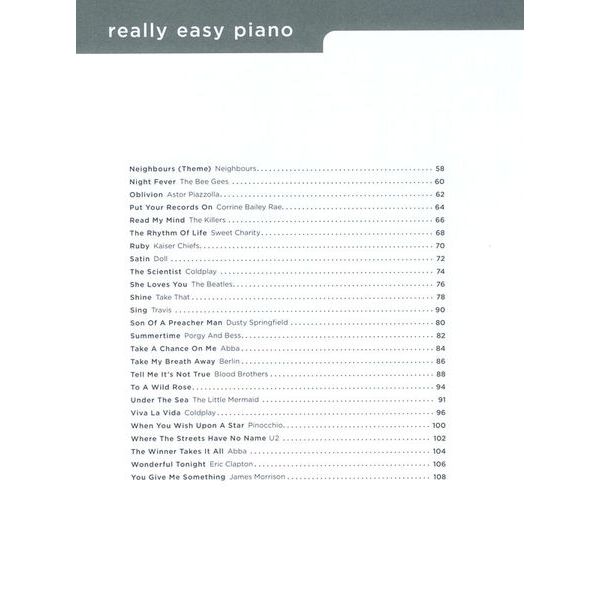 Wise Publications Really Easy Piano 50 Fabulous