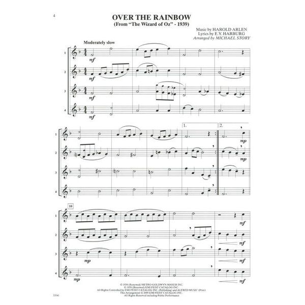 Alfred Music Publishing Movie Quartets for All T-Sax