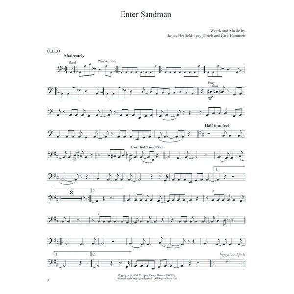 Hal Leonard Best of Metallica Cello