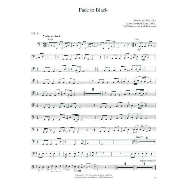 Hal Leonard Best of Metallica Cello