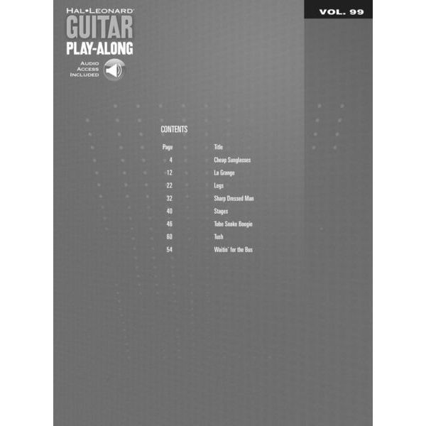 Hal Leonard Guitar Play-Along ZZ Top