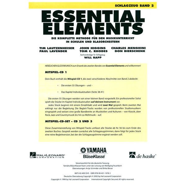 De Haske Essential Elements Drums 2