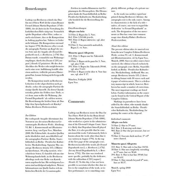 Henle Verlag Beethoven Flötenduo WoO 26