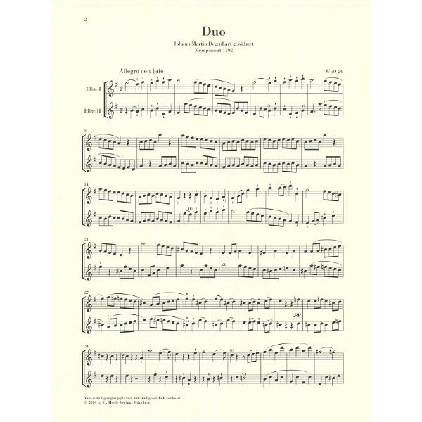 Henle Verlag Beethoven Flötenduo WoO 26