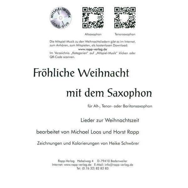 Horst Rapp Verlag Fröhliche Weihnacht Sax