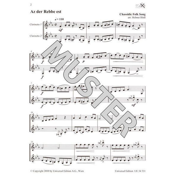 Universal Edition Klezmer Clarinet Duets