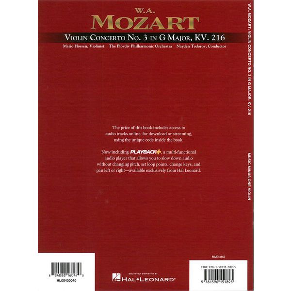 Music Minus One Mozart Violin Concerto No.3