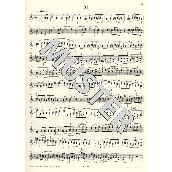Schott Kreutzer 42 Etudes Violin