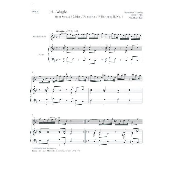 Schott Baroque Recorder Anthology 3