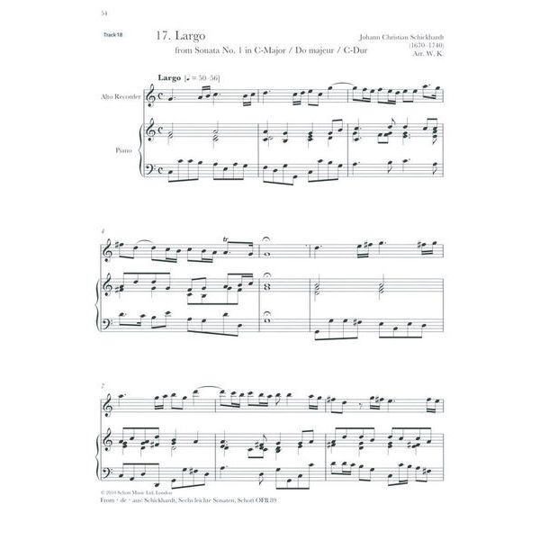 Schott Baroque Recorder Anthology 3