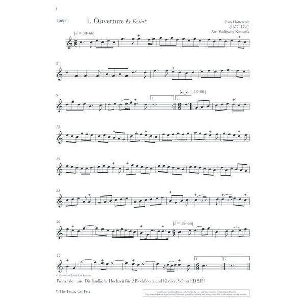 Schott Baroque Recorder Anthology 3