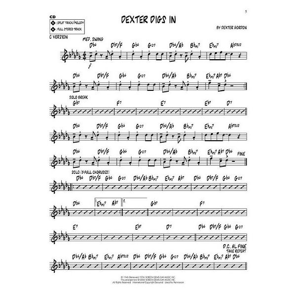 Hal Leonard Jazz Play-Along Dexter Gordon
