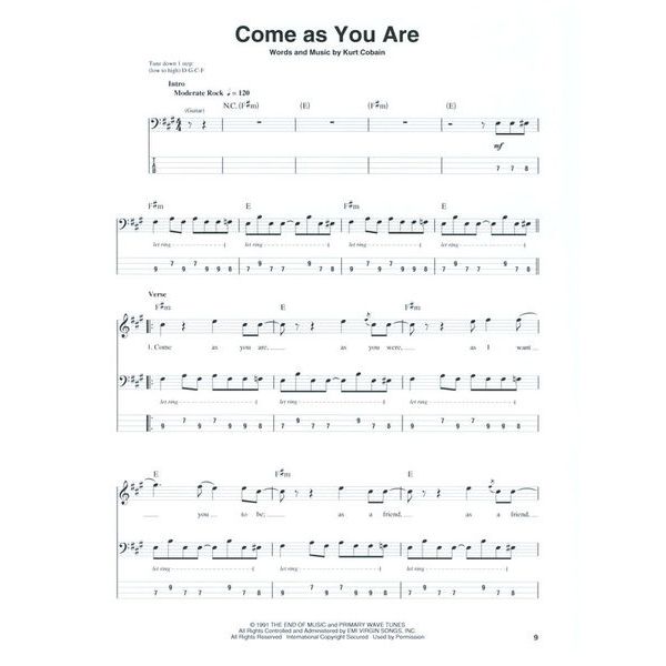 Hal Leonard Bass Play-Along Nirvana