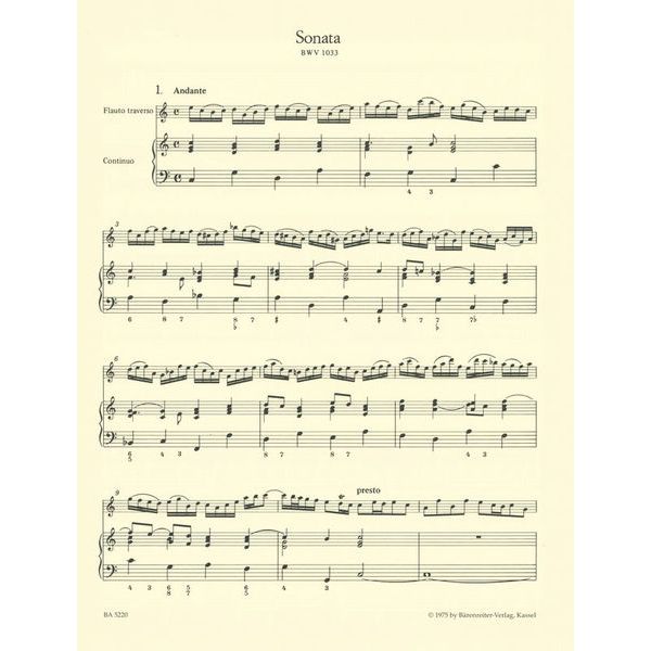 Bärenreiter Bach 3 Sonatas Flute