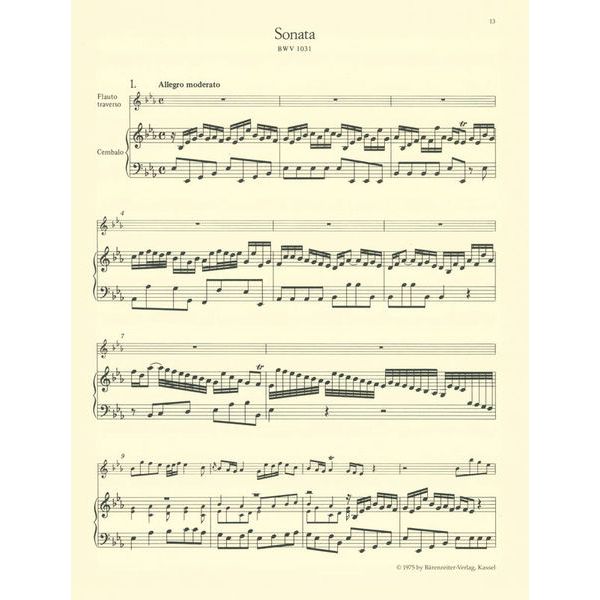Bärenreiter Bach 3 Sonatas Flute