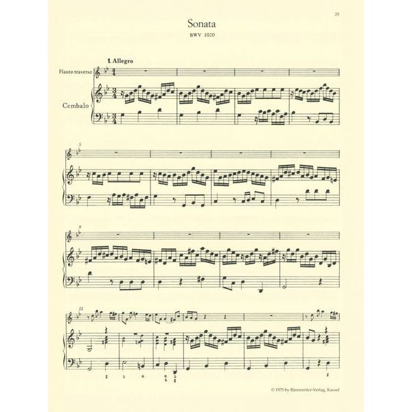 Bärenreiter Bach 3 Sonatas Flute